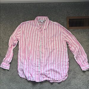Old Navy Pink and White Striped Shirt